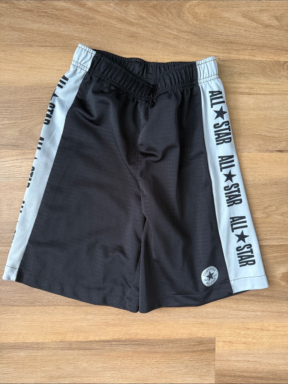 Converse Black Shorts with Gray 'ALL★STAR' Side Stripes